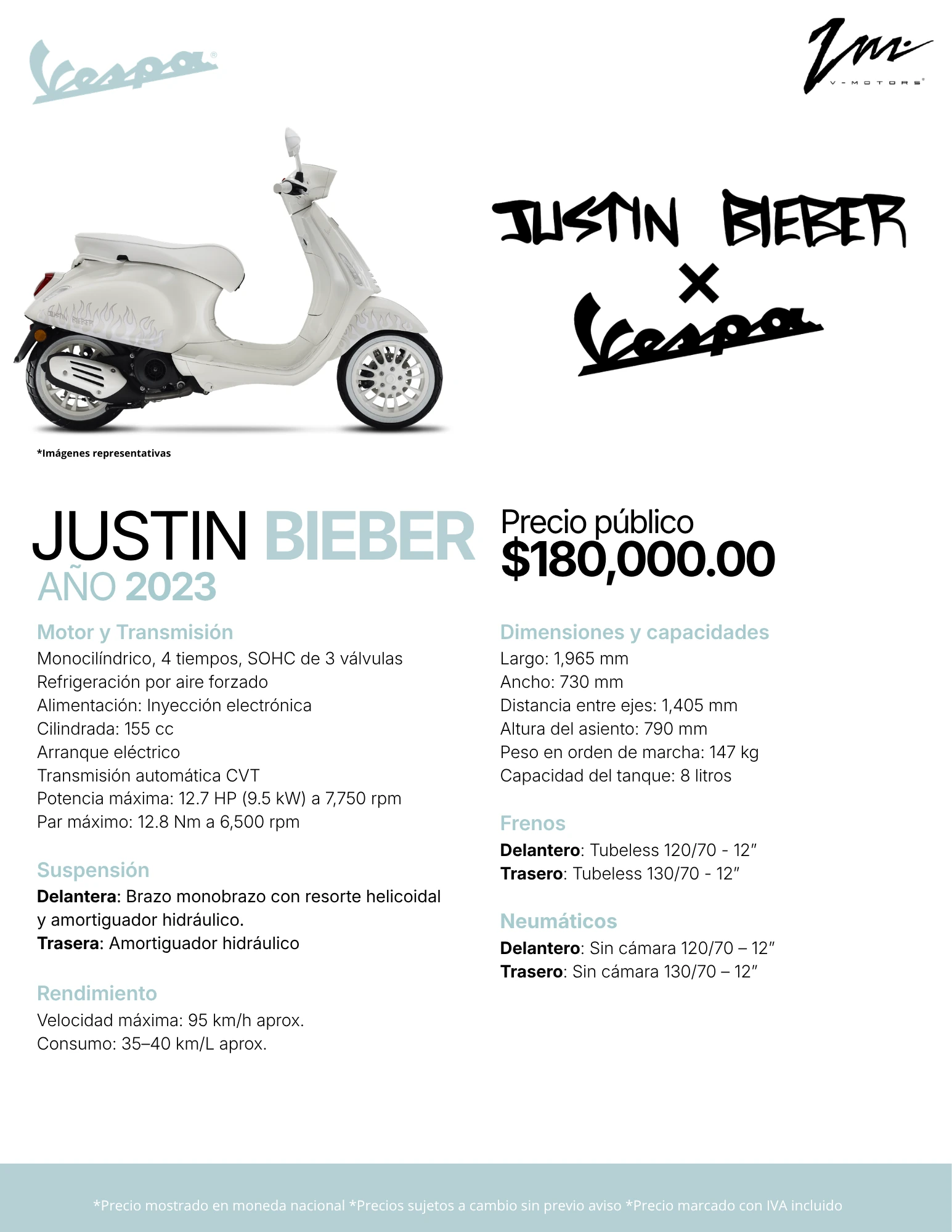Ficha técnica JUSTIN BIEBER × VESPA